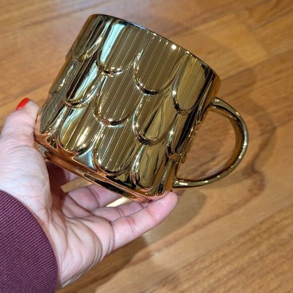 Starbucks 2019 Gold Ceramic Siren Scales Coffee Mug Cup - Picture 3 of 5